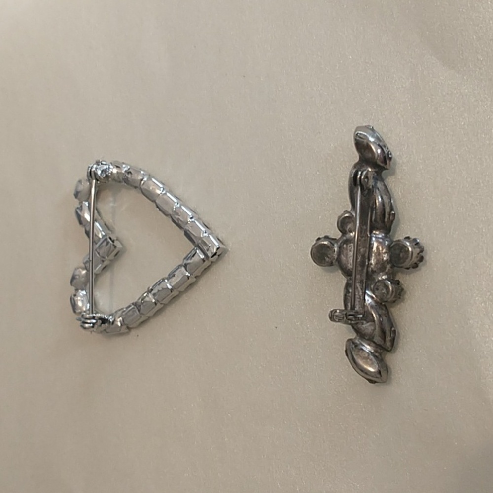 2 Silver Rhinestone Pins! - Picture 4 of 5
